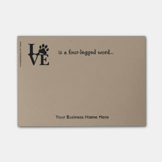 Posta-Det Noterar-PawPrint "kärlek är. ", Post-it Block