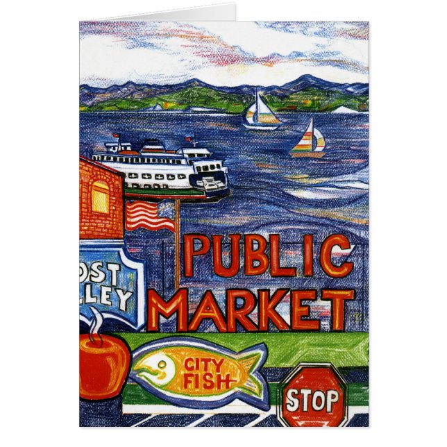 Posta gränden med färjan hälsningskort (Framsidan)