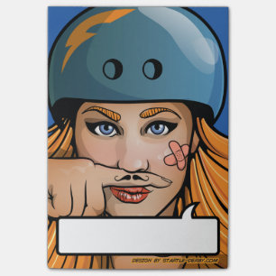 Posta-humorbok för flicka för rullDerby Moustach Post-it Block