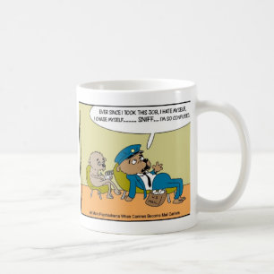 Posta Hund I Terapi Roligt Avvikande Tecknad Prese Kaffemugg