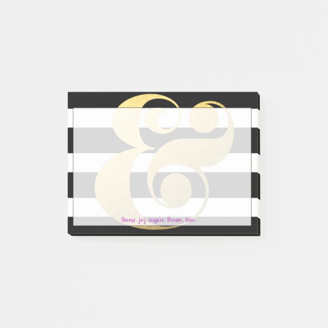 Posta-metallisk & randet-tecken post-it block (Framsida)