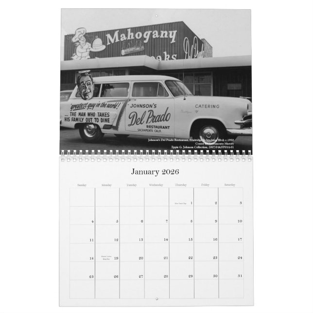 Posta-WWII Sacramento Kalender (Jan 2026)