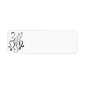 Postadsetikett för oktopus returadress etikett