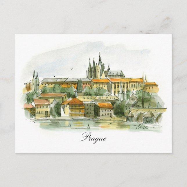 Postadskort för Prag-slott Vykort (Framsida)