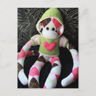 Postadskort Mars Sock monkey - äpple Vykort