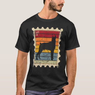 Postage Frimärke med solnedgång Dobermann 1 T Shirt