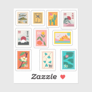 Postage Frimärke Stickers Klistermärken