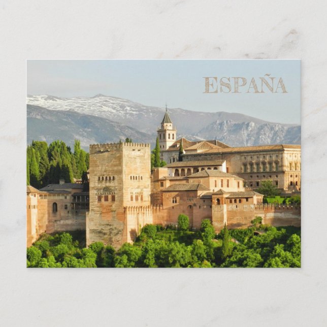 postal Alhambra de Granada en Andalucía, España Vykort (Framsida)