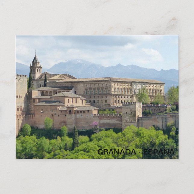 postal Alhambra de Granada en España Vykort (Framsida)