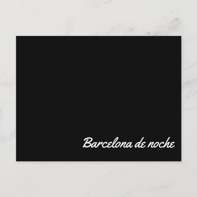 Postal Barcelona de noche Vykort (Framsida)