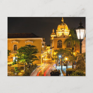 Postal, Cartagena Nocturna, Colombia Vykort