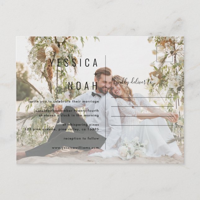 Postal De Invación Simple och modern minimalist Inbjudan Vykort (Framsida)