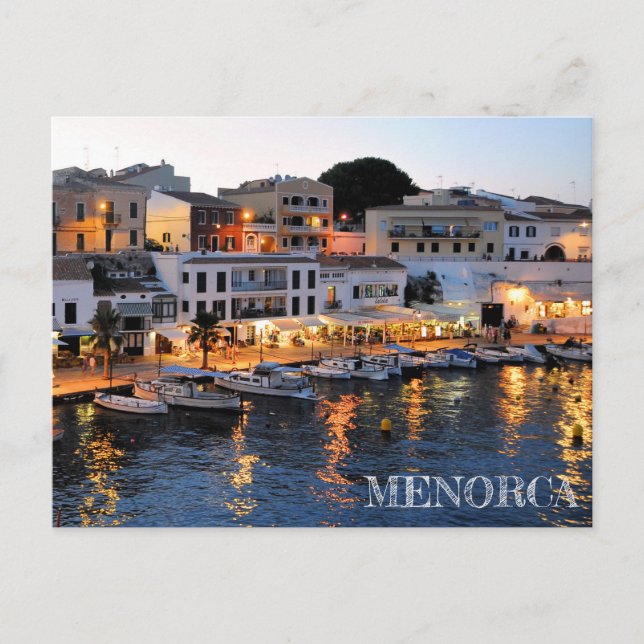 postal del puerto de Es Castell en Menorca Vykort (Framsida)