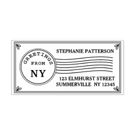 Postal Frimärke Hälsning från din Returadress Stämpel