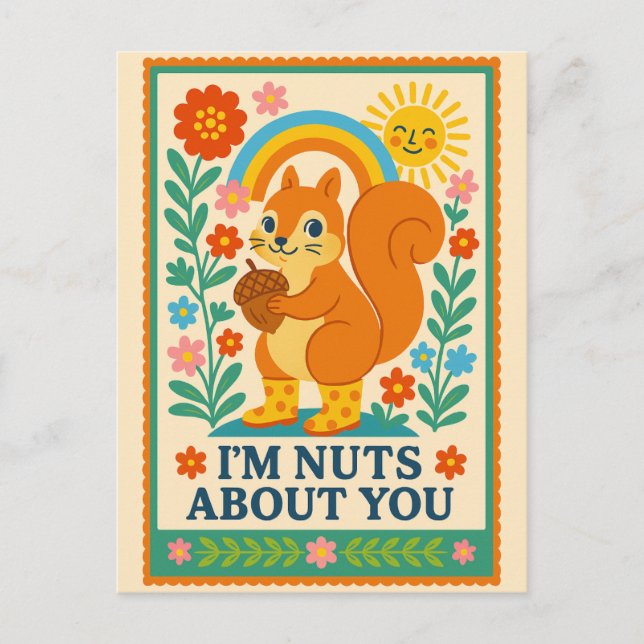 Postal I'm nuts about you Ardilla Vykort (Framsida)