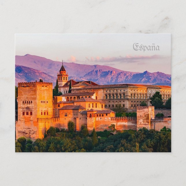 postal palacio Carlos V en Granada - España Vykort (Framsida)