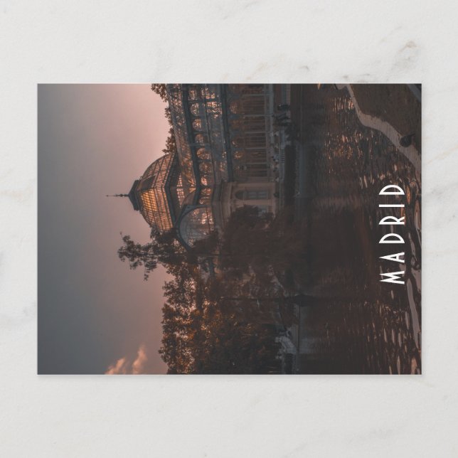 Postal Palacio de cristal Retiro madrid Vykort (Framsida)
