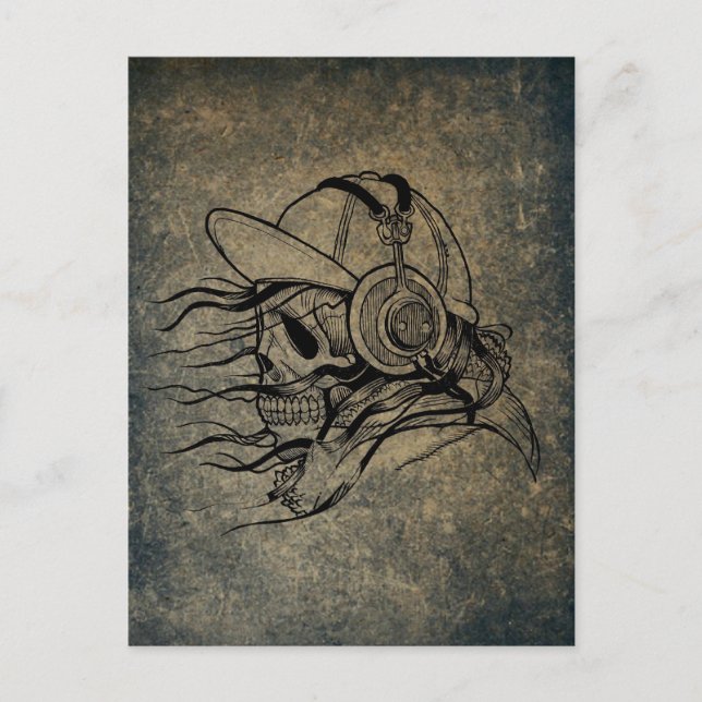 POSTAL SKULL MUSIC VYKORT (Framsida)