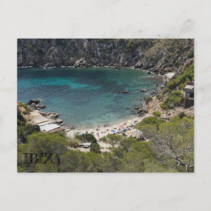 postal vista de una playa en Ibiza Vykort