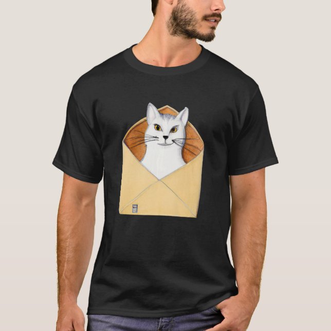 Postal worker kitten mailman cat t shirt (Framsida)
