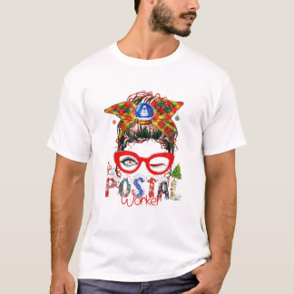 Postal Worker Messy Bun Women Sunglasses Merry Chr T Shirt