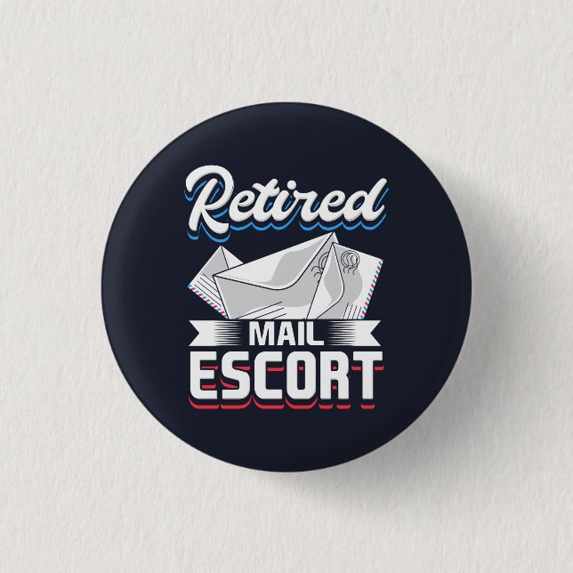 Postal Worker Pension Funny Retrött Mailman Gag Knapp (Framsida)