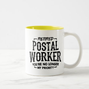 Postal Worker Pension Keepsaki Mailman Funny Två-Tonad Mugg