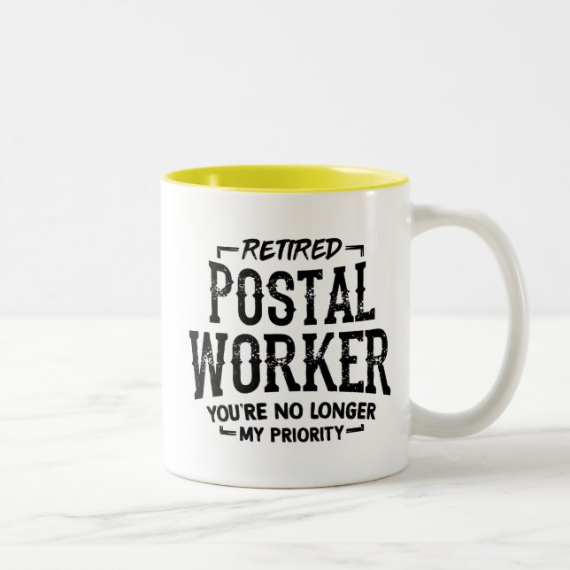 Postal Worker Pension Keepsaki Mailman Funny Två-Tonad Mugg (Höger)