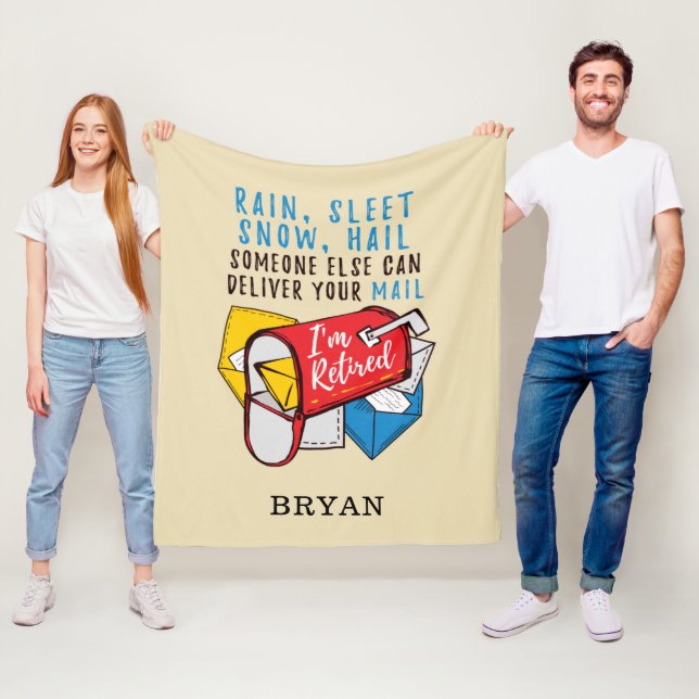 Postal Worker Pension Mailman Personlig Fleecefilt (På plats)