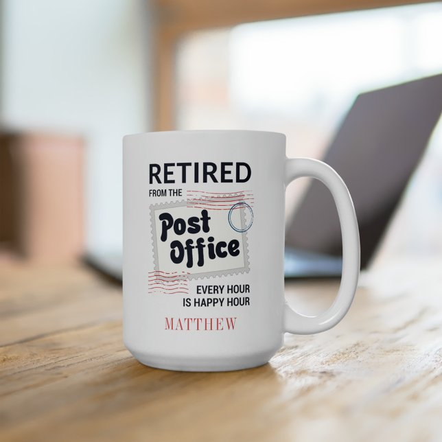 Postal Worker Pension Mailman Personlig Namn Två-Tonad Mugg (Retired Postal Worker Custom Coffee Mug)