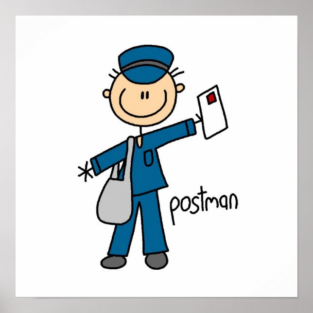 Postal Worker Stick figur Poster (Framsidan)