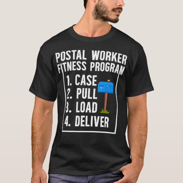 Postanställdas Fitnessprogram Brevbärare Postiljon T Shirt (Framsida)
