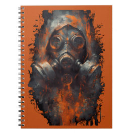 Postapokalyptisk Gasmask Giftig Grunge Anteckningsbok