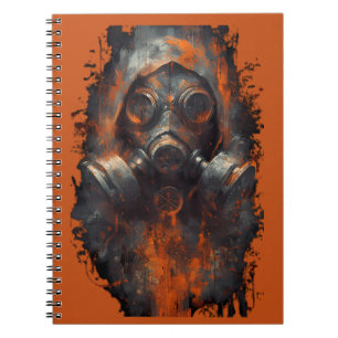 Postapokalyptisk Gasmask Giftig Grunge Anteckningsbok