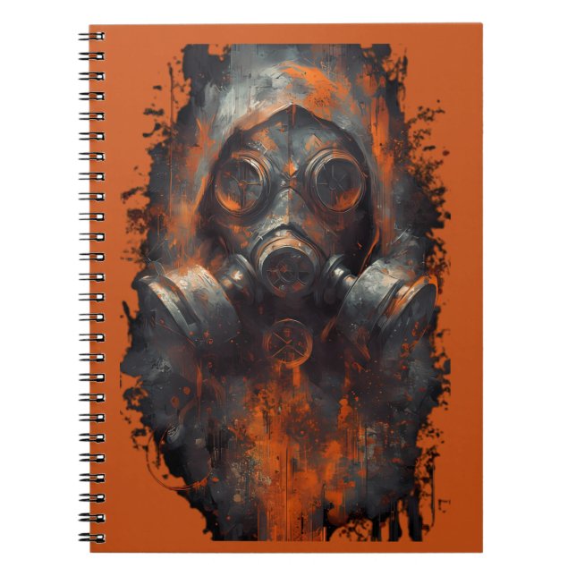 Postapokalyptisk Gasmask Giftig Grunge Anteckningsbok (Framsidan)