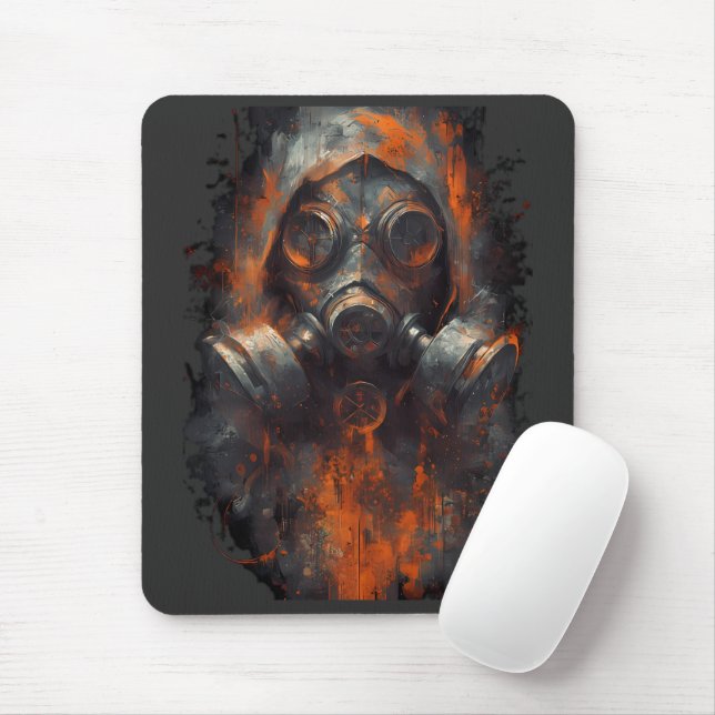Postapokalyptisk Gasmask Giftig Grunge Musmatta (Med mus)