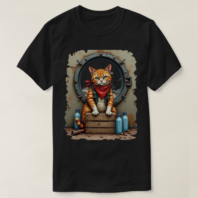 Postapokalyptisk Kattöverlevnadsbunker Konserver  T Shirt (Design framsida)