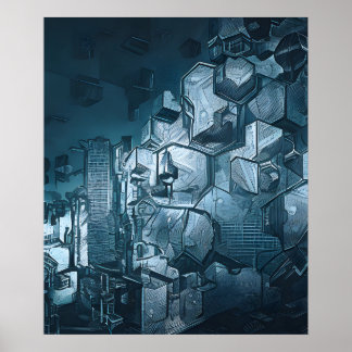 Postapokalyptisk stad poster