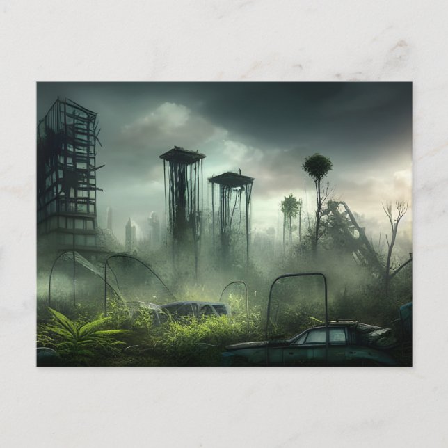 Postapokalyptisk stad vykort (Framsida)