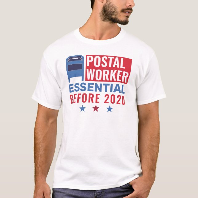 Postarbetare Essential Employee Patriotic 2020 T Shirt (Framsida)