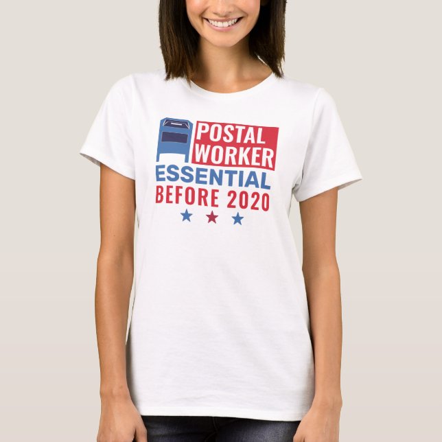 Postarbetare Essential Employee Patriotic 2020 T Shirt (Framsida)