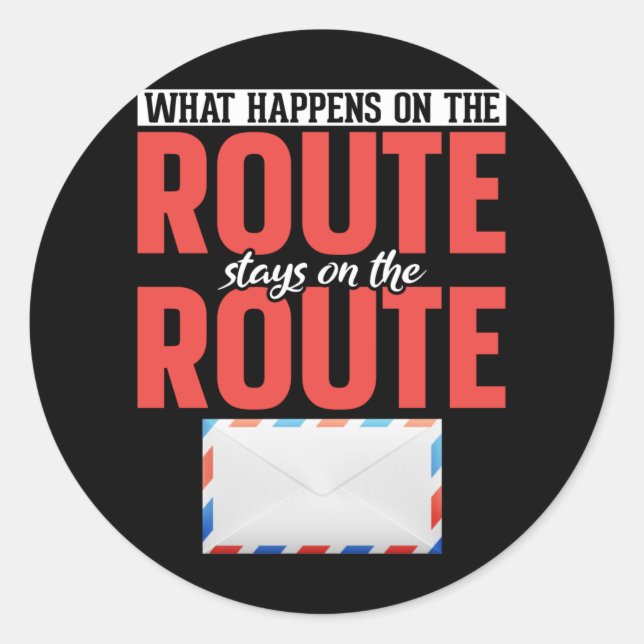 Postarbetare - Funny Mail Carrier Runt Klistermärke (Framsida)