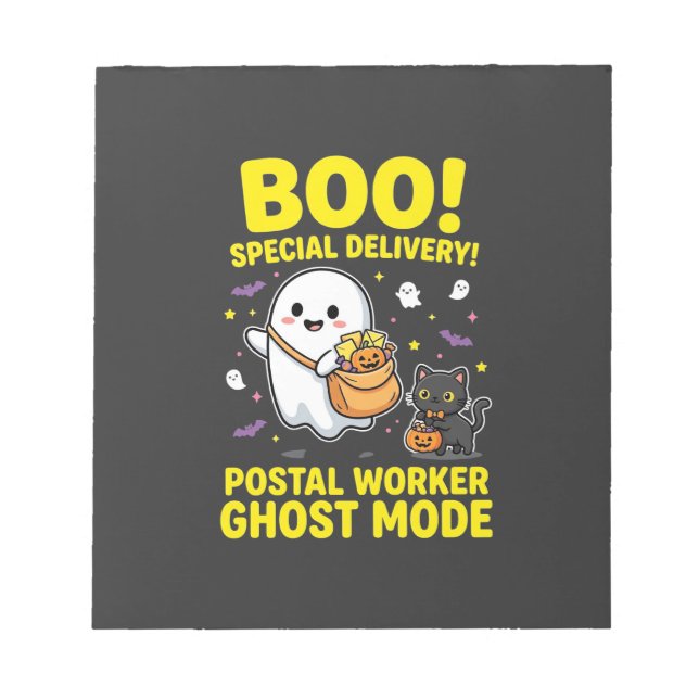 Postarbetare Ghost Mode Halloween-design_1 Anteckningsblock (Framsida)