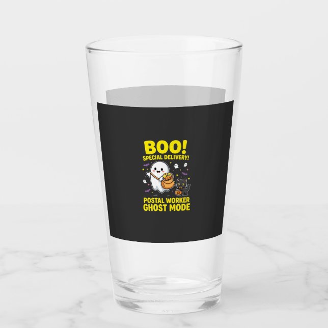 Postarbetare Ghost Mode Halloween-design_1 Glaskopp (Framsida)
