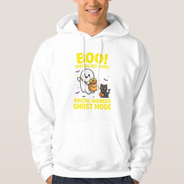 Postarbetare Ghost Mode Halloween-design_1 Hoodie (Framsida)
