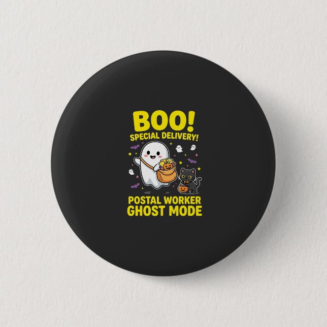Postarbetare Ghost Mode Halloween-design_1 Knapp (Framsida)
