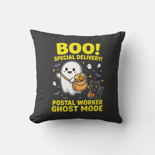 Postarbetare Ghost Mode Halloween-design_1 Kudde (Framsida)
