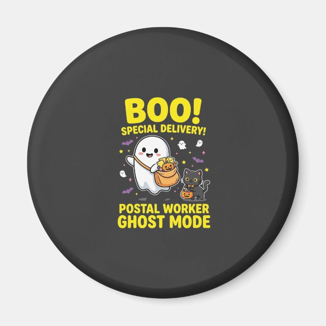 Postarbetare Ghost Mode Halloween-design_1 Magnet (Framsidan)