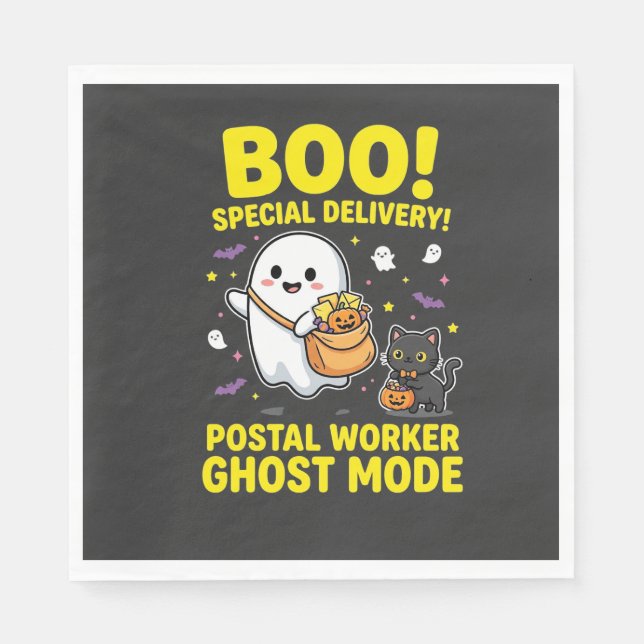 Postarbetare Ghost Mode Halloween-design_1 Pappersservett (Framsidan)