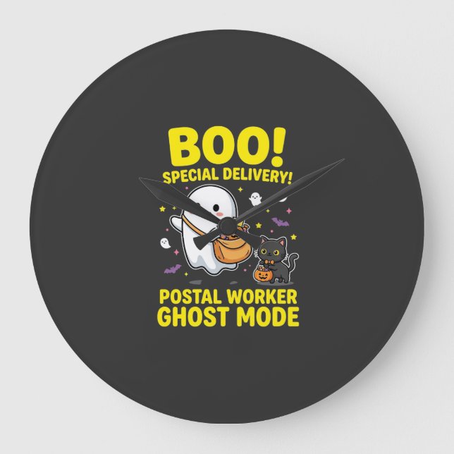Postarbetare Ghost Mode Halloween-design_1 Stor Klocka (Framsida)
